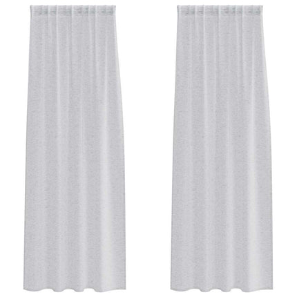 Voile Gardin 2 stk. Lysegrå 260 x 140 cm Polyester