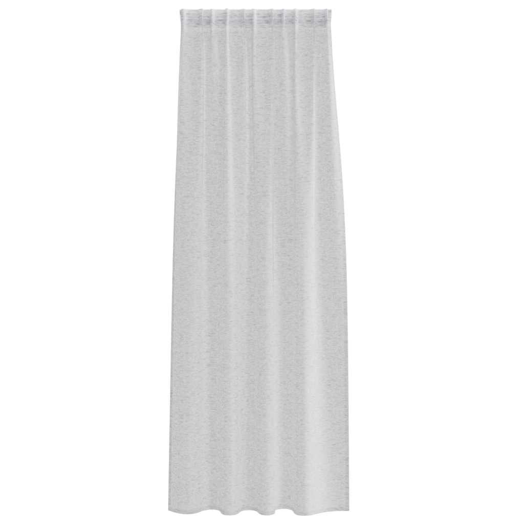 Voile Gardin med gardiner 2 pcs Lysegrå 260 x 140 cm Polyester