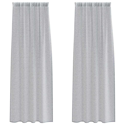 Voile Gardin med gardiner 2 pcs Mørkegrå 245 x 140 cm Polyester