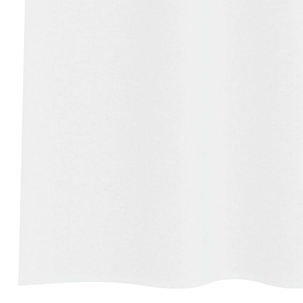 Voile Gardin med gardiner 2 pcs Hvid 225 x 140 cm Polyester