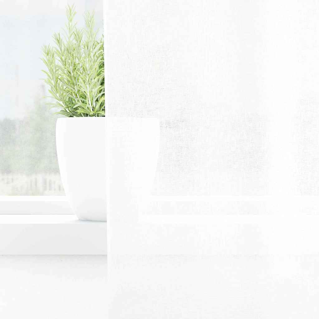 Voile Gardin med gardiner 2 pcs Hvid 225 x 140 cm Polyester