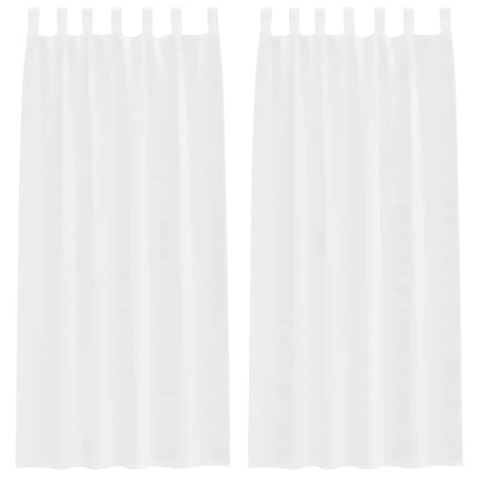 Voile Gardin 2 stk. Hvid 245 x 140 cm Polyester