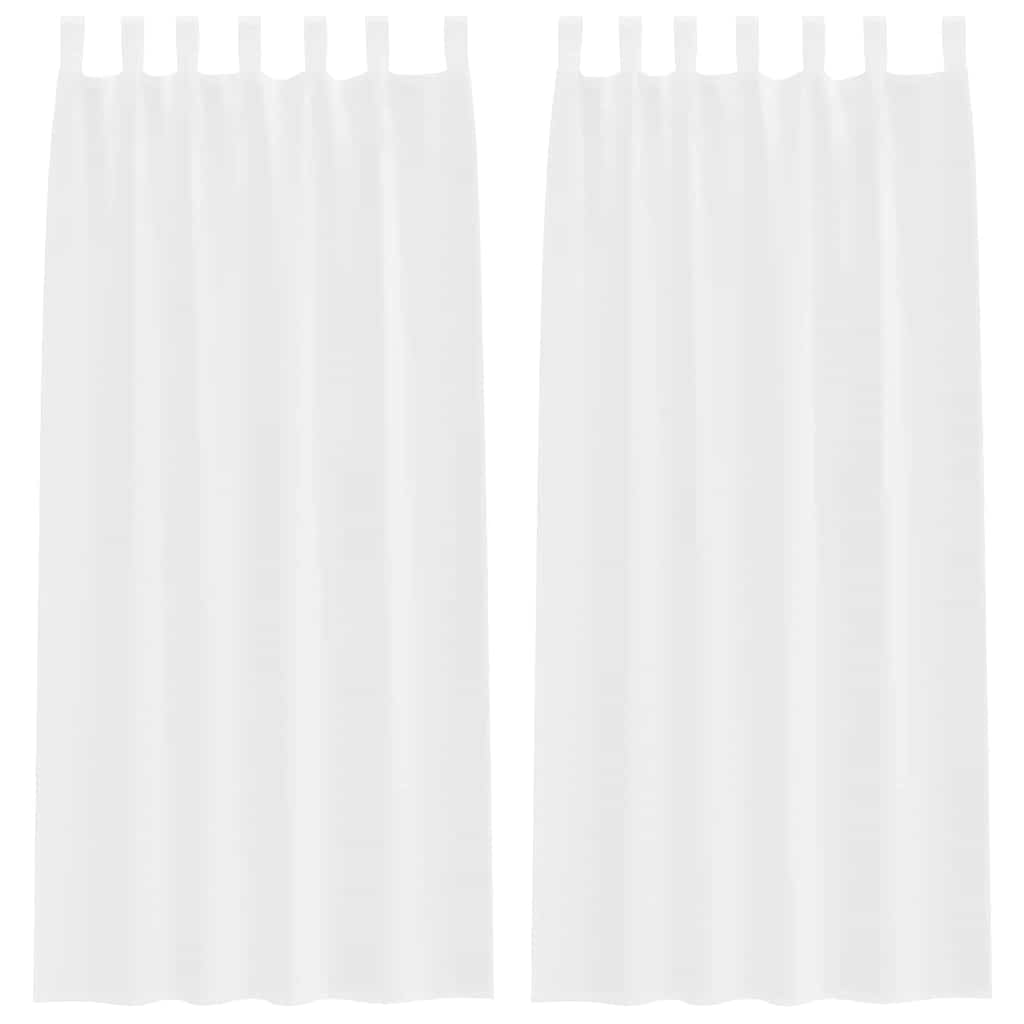 Voile Gardin med gardiner 2 pcs Hvid 260 x 140 cm Polyester