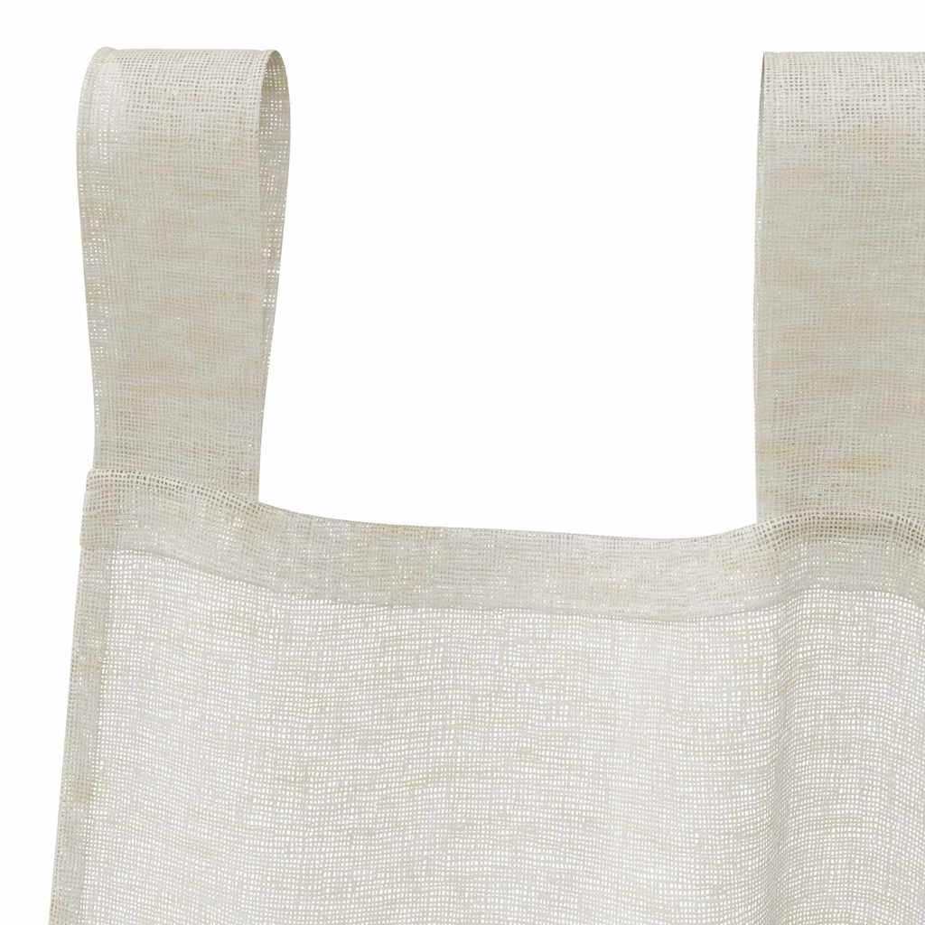 Voile Gardin med gardiner 2 pcs Creme 225 x 140 cm Polyester