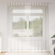 Voile Gardin med gardiner 2 pcs Creme 260 x 140 cm Polyester