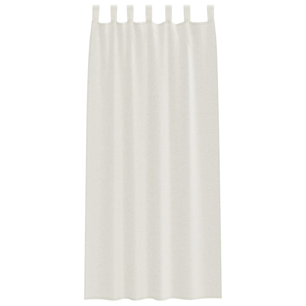 Voile Gardin med gardiner 2 pcs Creme 260 x 140 cm Polyester