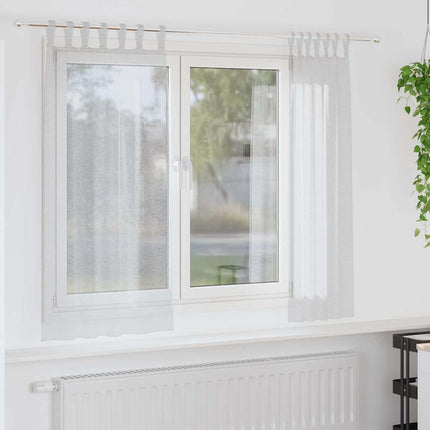 Voile Gardin med gardiner 2 pcs Lysegrå 175 x 140 cm Polyester