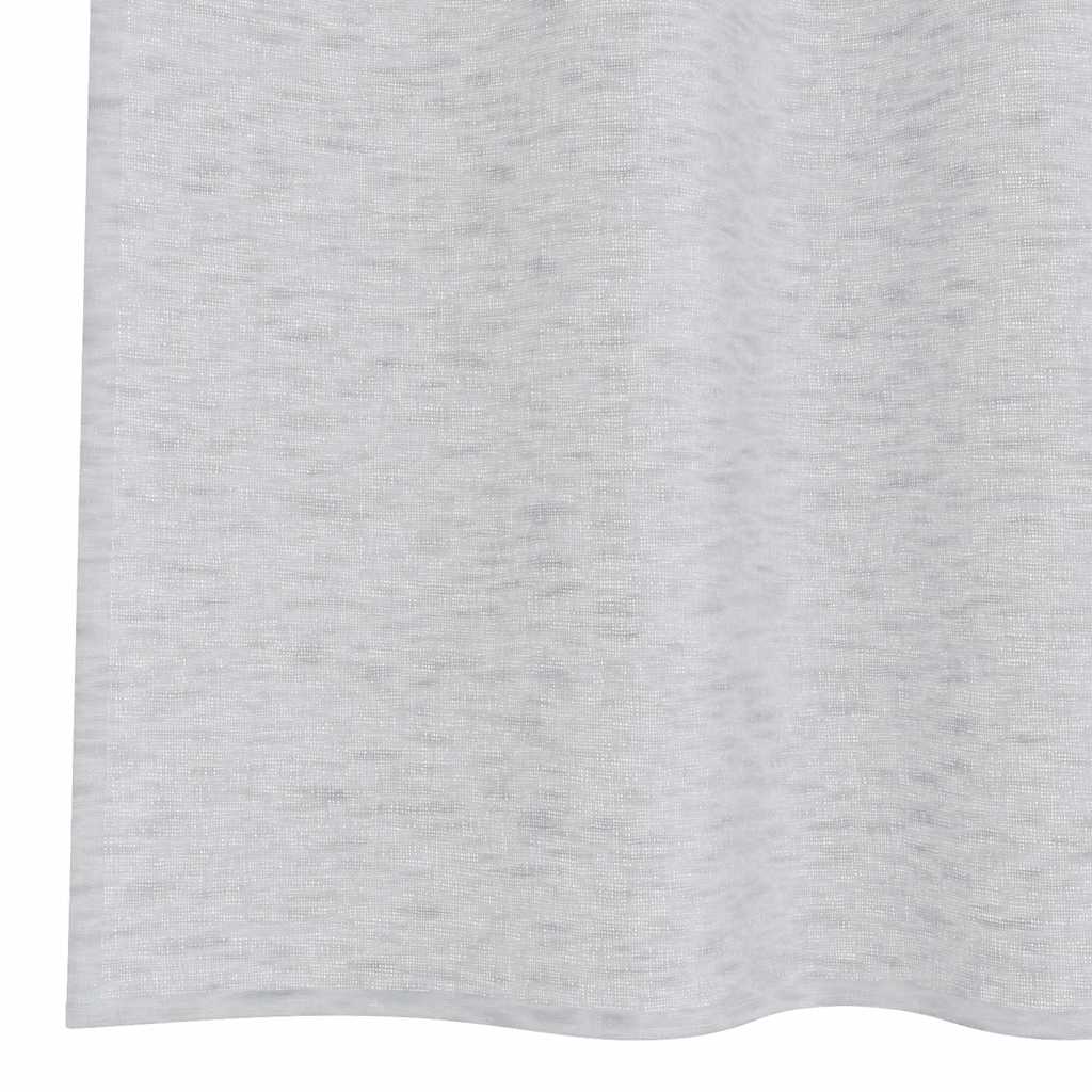 Voile Gardin med gardiner 2 pcs Lysegrå 225 x 140 cm Polyester