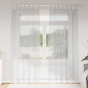 Voile Gardin med gardiner 2 pcs Lysegrå 225 x 140 cm Polyester