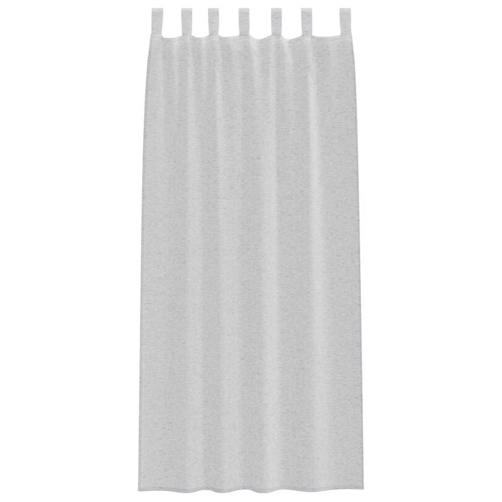 Voile Gardin med gardiner 2 pcs Lysegrå 225 x 140 cm Polyester