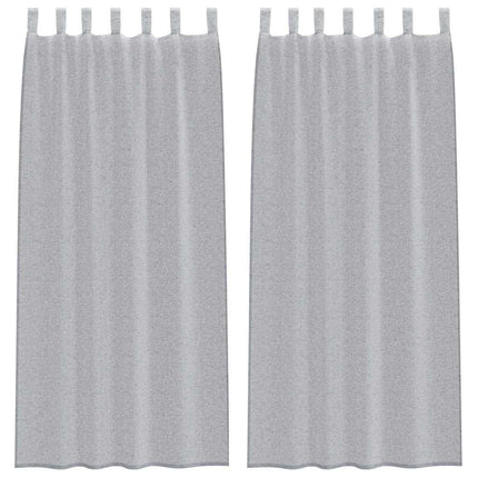 Voile Gardin med gardiner 2 pcs Mørkegrå 225 x 140 cm Polyester