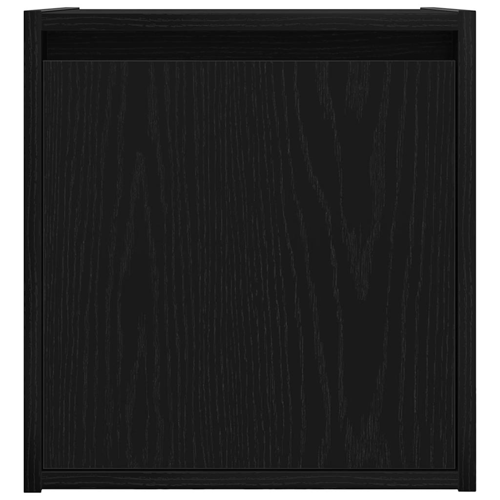 væghængt sengebord 38x34x40 cm sort egetræsfarve