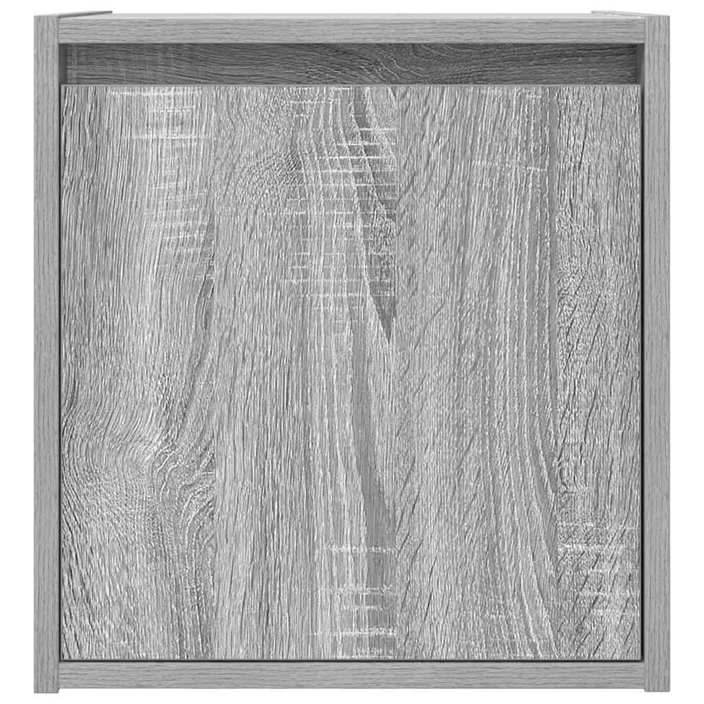 væghængt sengebord 38x34x40 cm grå sonoma-eg