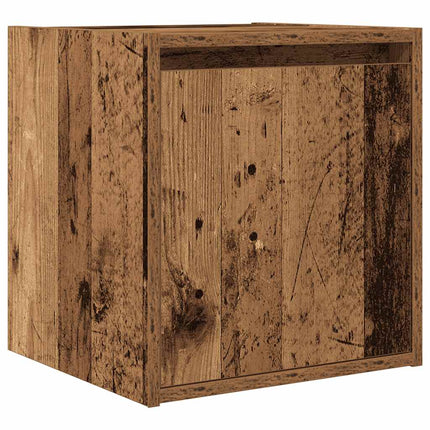 væghængt sengebord 38x34x40 cm antikt træ