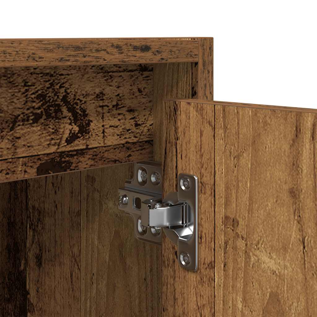 væghængt sengebord 38x34x40 cm antikt træ