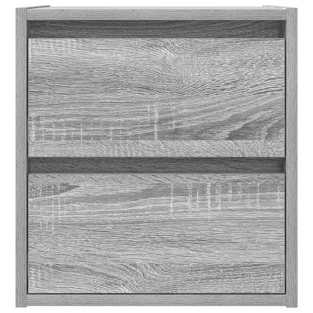 væghængt sengebord 38x34x40 cm grå sonoma-eg