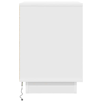 Sengeskab med LED-lys Hvid 38x34x50 cm