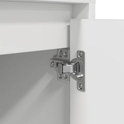 Sengeskab med LED-lys Hvid 38x34x50 cm