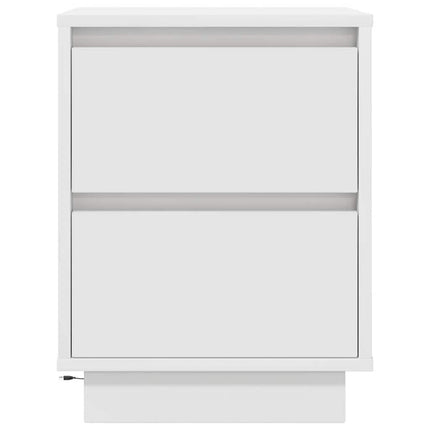 Sengeskab med LED-lys Hvid 38x34x50 cm