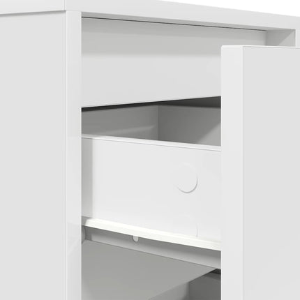 Sengeskab med LED-lys Hvid 38x34x50 cm
