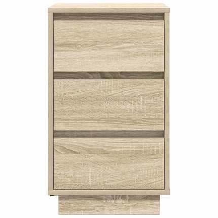 sengeborde med LED-lys 38x34x65 cm sonoma-eg