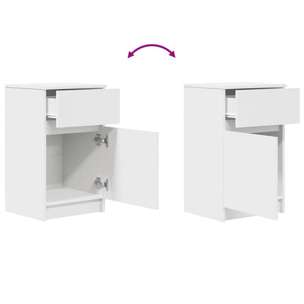 sengeborde 2 stk. 39x35x65 cm konstrueret træ hvid