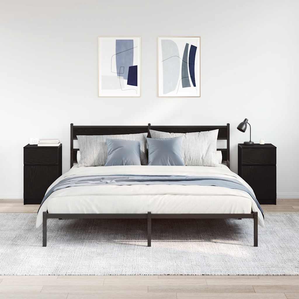 sengeborde 2 stk. 39x35x65 cm konstrueret træ sort