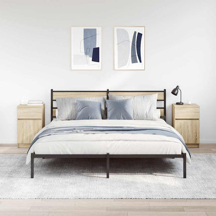 sengeborde 2 stk. 39x35x65 cm konstrueret træ sonoma-eg