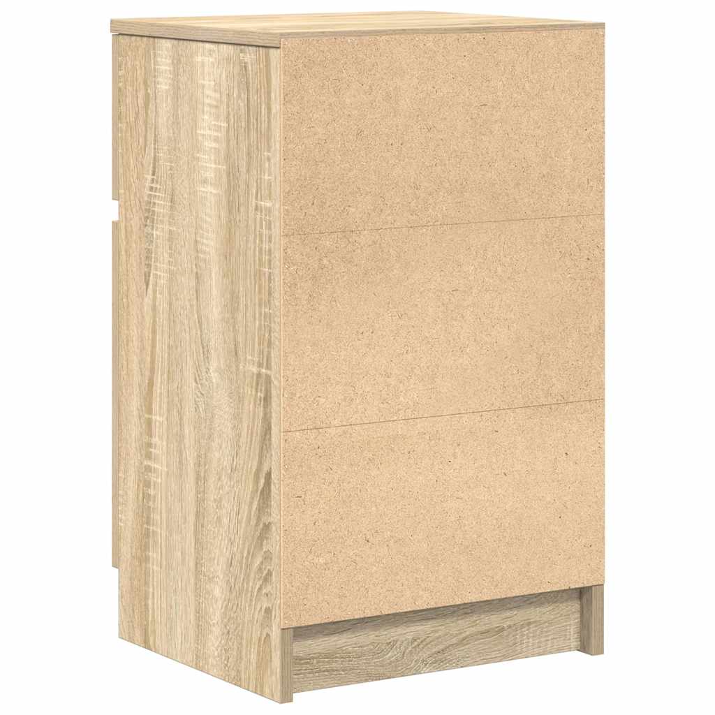 sengeborde 2 stk. 39x35x65 cm konstrueret træ sonoma-eg