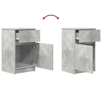sengeborde 2 stk. 39x35x65 cm konstrueret træ betongrå