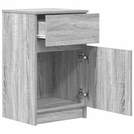 sengeborde 2 stk. 39x35x65 cm konstrueret træ grå sonoma-eg