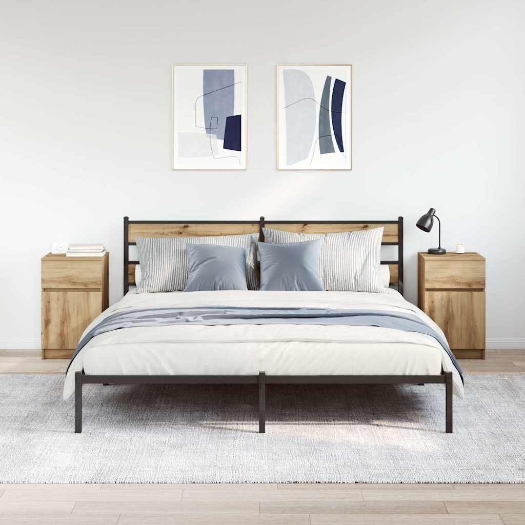 sengeborde 2 stk. 39x35x65 cm konstrueret træ kunsteg