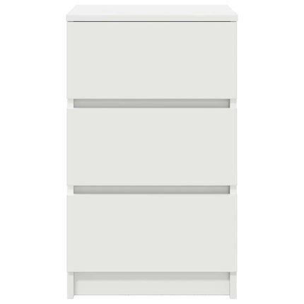 sengebord med 3 skuffer 39x35x65 cm hvid