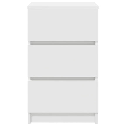 sengeborde med 3 skuffer 2 stk. 39x35x65 cm hvid