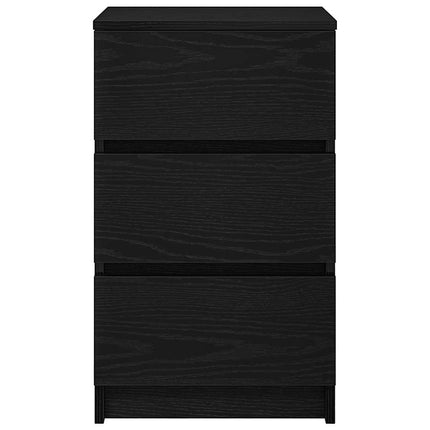 sengeborde med 3 skuffer 2 stk. 39x35x65 cm sort