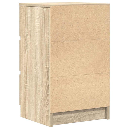 sengeborde med 3 skuffer 2 stk. 39x35x65 cm sonoma-eg