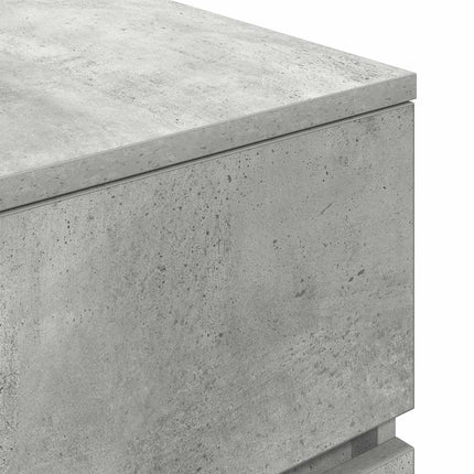 sengeborde med 3 skuffer 2 stk. 39x35x65 cm betongrå