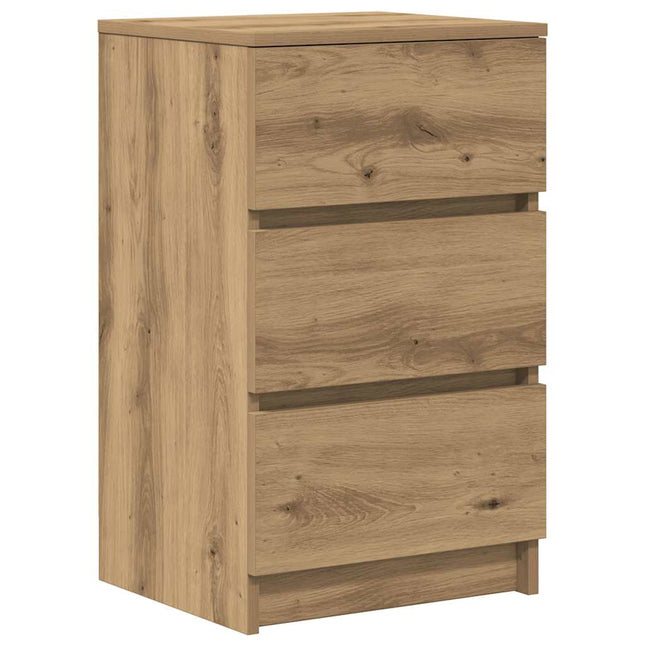 sengebord med 3 skuffer 39x35x65 cm kunsteg