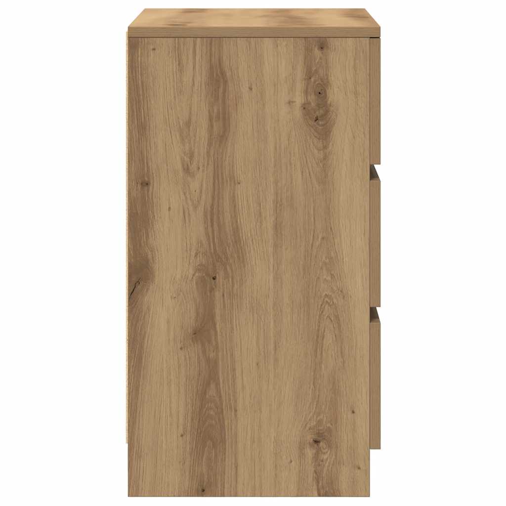 sengebord med 3 skuffer 39x35x65 cm kunsteg