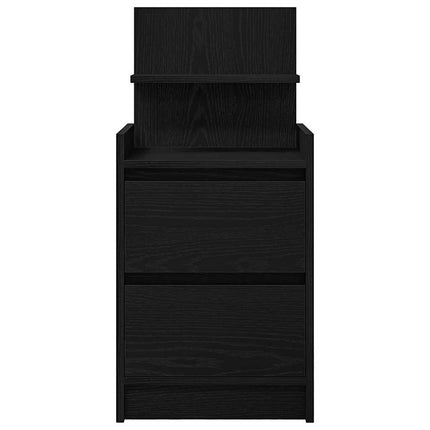 sengebord med 2 skuffer 38x34x80 cm sort