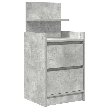 sengeborde med 2 skuffer 2 stk. 38x34x80 cm betongrå