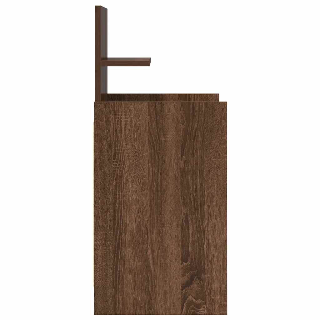 sengebord med 2 skuffer 38x34x80 cm brun egetræsfarve