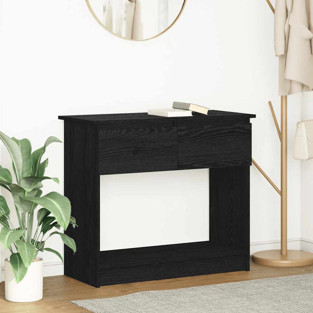 konsolbord med skuffer 85,5x38,5x74,5 cm sort