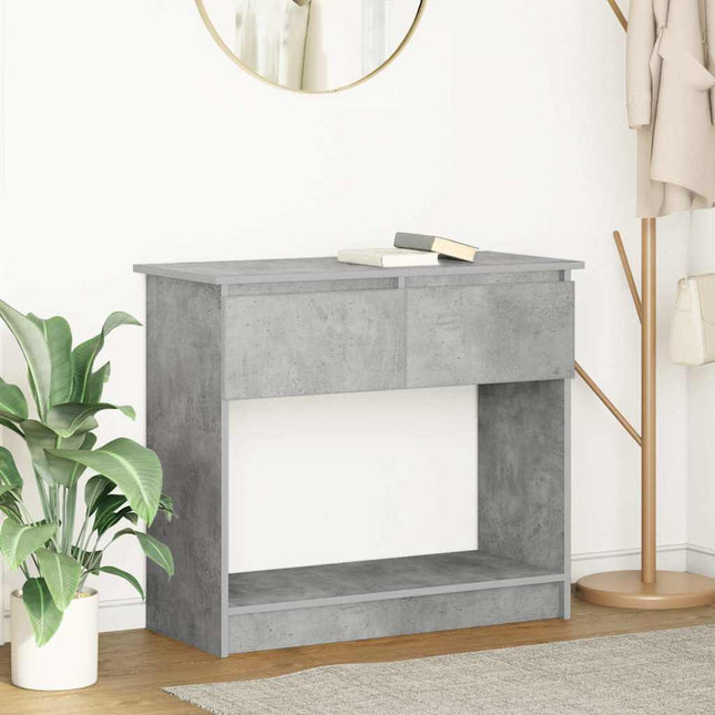 konsolbord med skuffer 85,5x38,5x74,5 cm betongrå