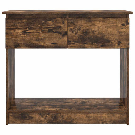 konsolbord med skuffer 85,5x38,5x74,5 cm røget egetræsfarve