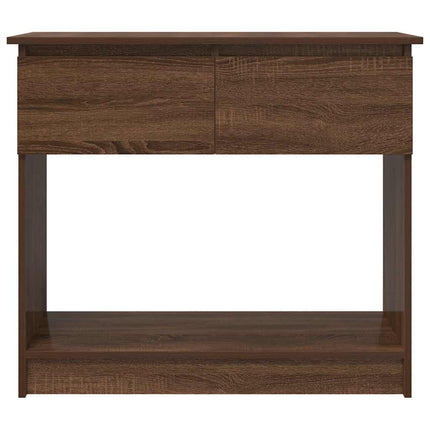 konsolbord med skuffer 85,5x38,5x74,5 cm brun egetræsfarve