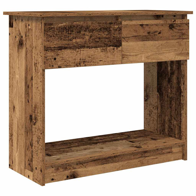konsolbord med skuffer 85,5x38,5x74,5 cm gammelt træ-look