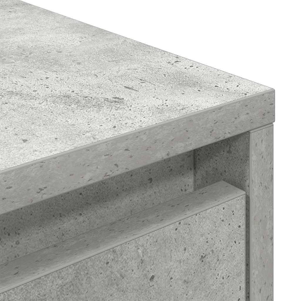 sengebord med LED-lys 100x41x50 cm betongrå