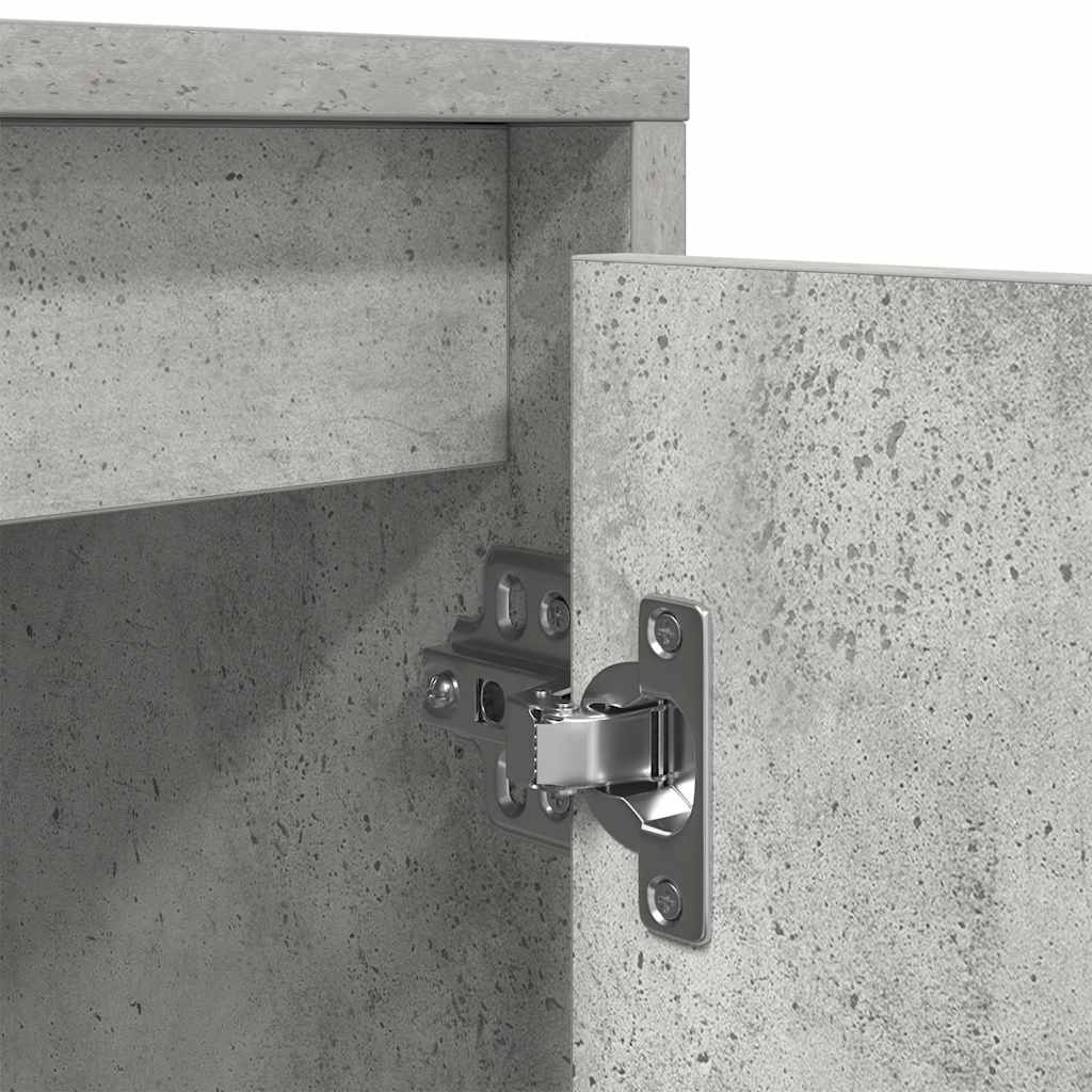 sengebord med LED-lys 100x41x50 cm betongrå