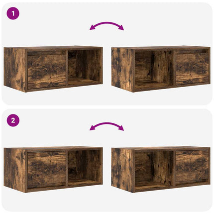 tv-skabe 2 stk. 60x31x25,5 cm konstrueret træ røget egetræ